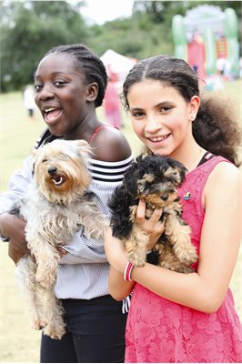 Kids with dogs at Dog Show
