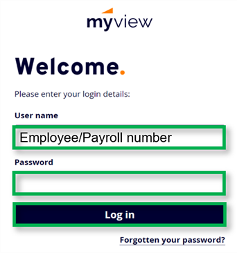 MyView app log in